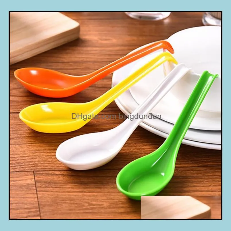 300pcs/lot colorful hook spoon melamine spoon bowl soup honey porridge spoon tableware sn3143