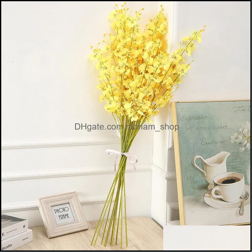 simulation silk flower artificial dancing lady orchid home wedding decorative flowers table flower arrangement