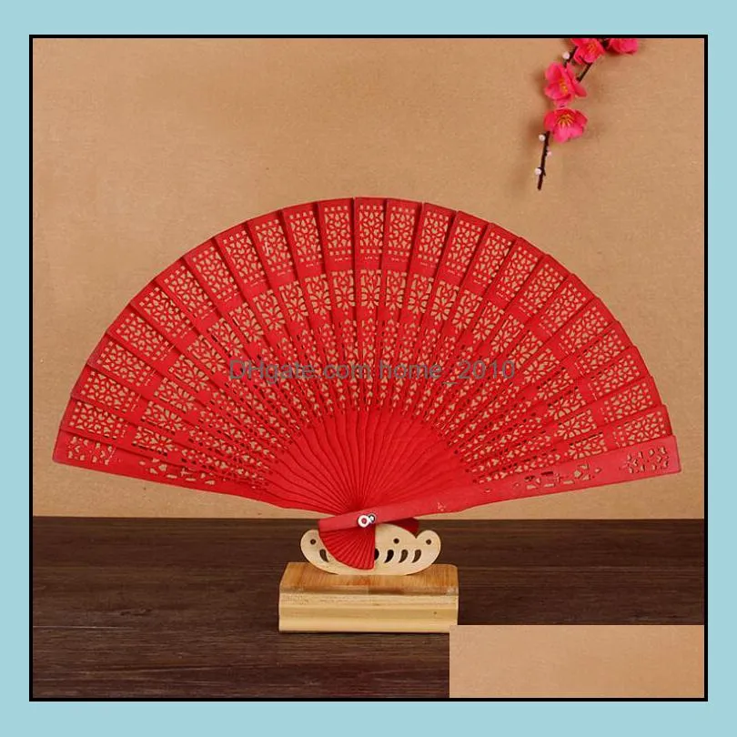 chinese japanese sandalwood folding hand fan fragrance wooden fans wedding favor and gift for guests sn704