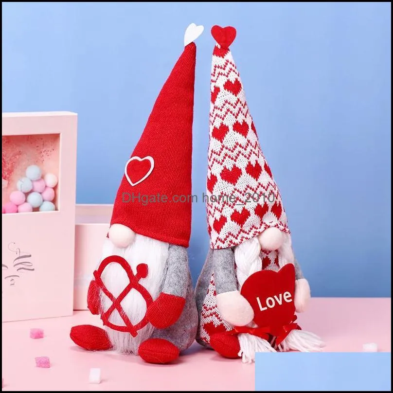 2022 party favor faceless doll valentine day decorations lover ornament dwarf bow arrow cupid rudolph window props rrd12715