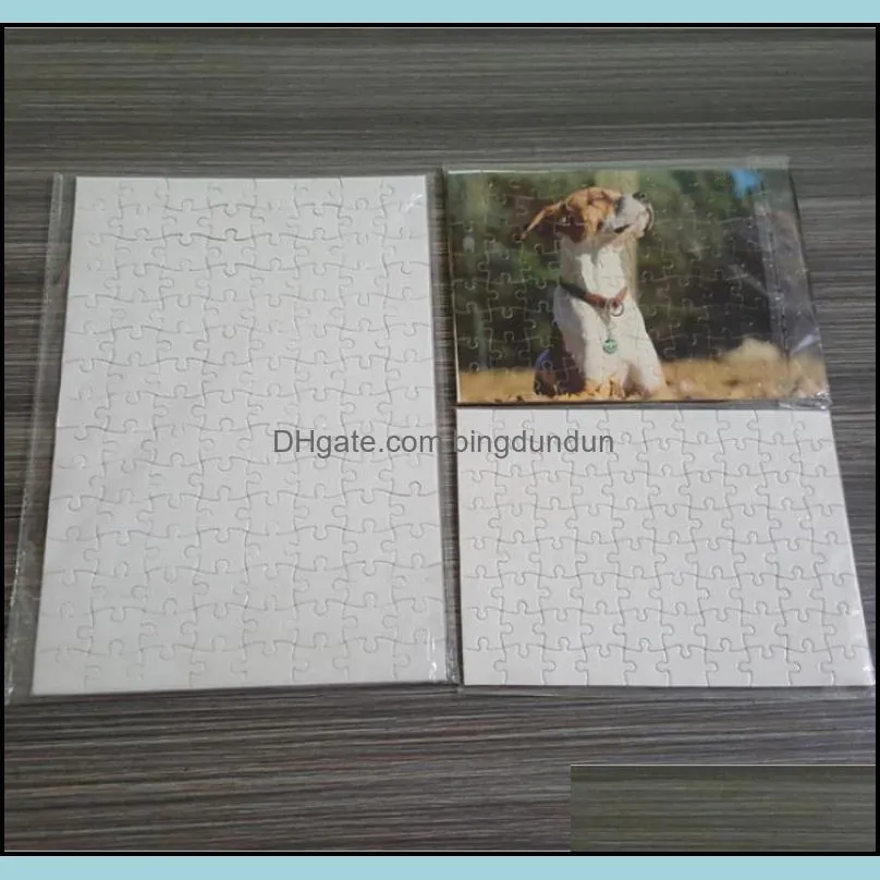 sublimation puzzle a4 size diy sublimation blanks puzzles white puzzle jigsaw 80pcs heat printing transfer handmade gift 1335 t2