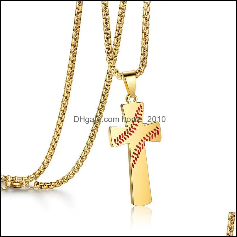 necklace men baseball cross pendant jewelry explosion pendant hip hop jewelry rap style pendant creative dhs