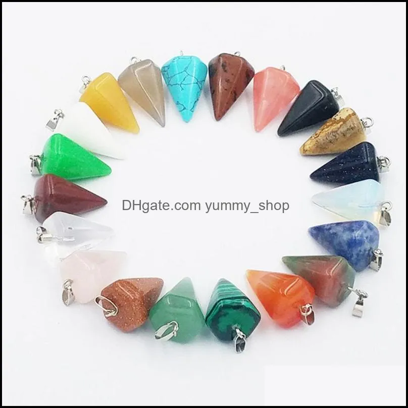 fashion natural stone pyramis shape pendants charms red carnelian onyx for necklace jewelry making