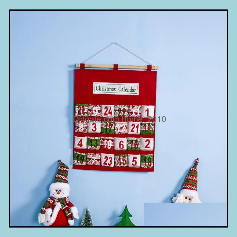 christmas print calendar bag festival decorations creative multilayer candy toy storage bag year countdown hang bags parlor ornament
