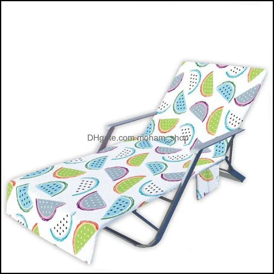 patio benches summer print beach chair cover towel outdoor portable fashion leisure blanket with pockets for garden pool cover