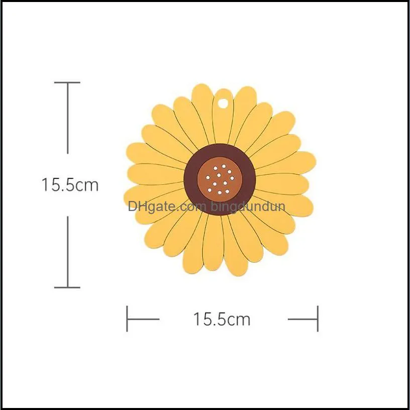 pvc sunflower insulation coaster pads place mat for table heat resistant bowl mats dinnerware tableware set home decor