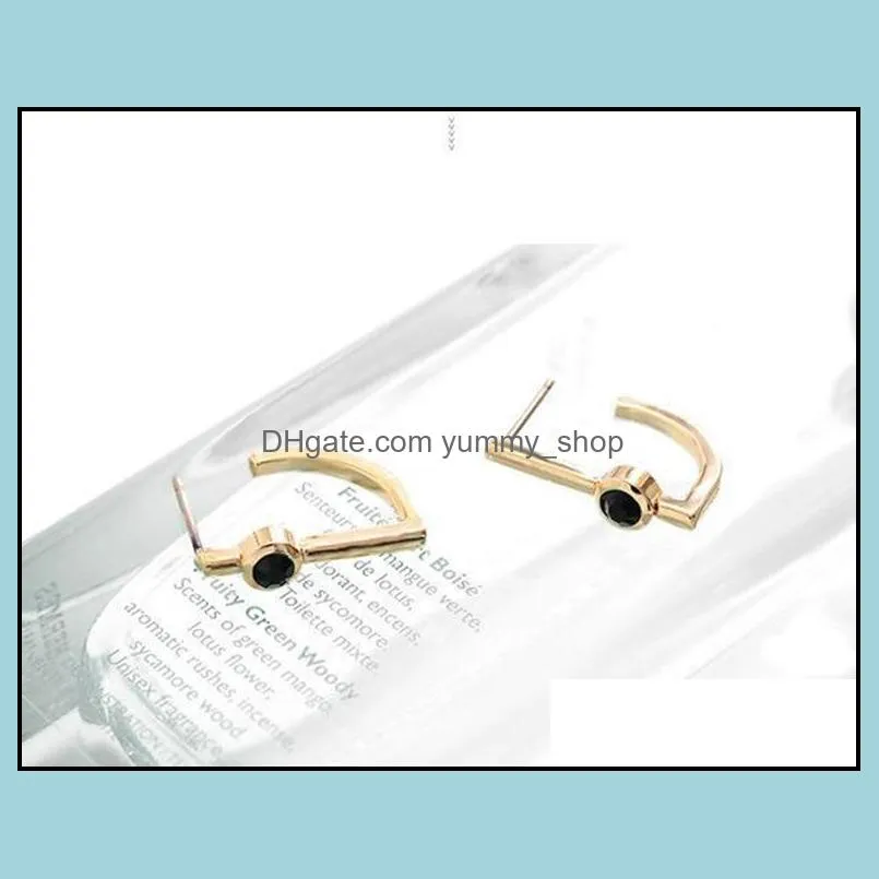 earrings black diamond stud ear jewelry earring studs pack 18k good korean earring