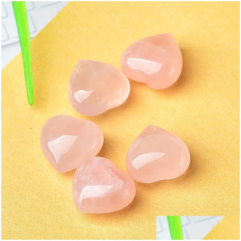 15mm heart stone ornaments natural rose quartz turquoise stones decoration hand play handle pieces accessories