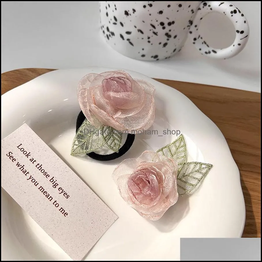 other household sundries summer fairy flowers sen department pink hairpin temperament gentle hair circle head rope mountain camellia hair ornament