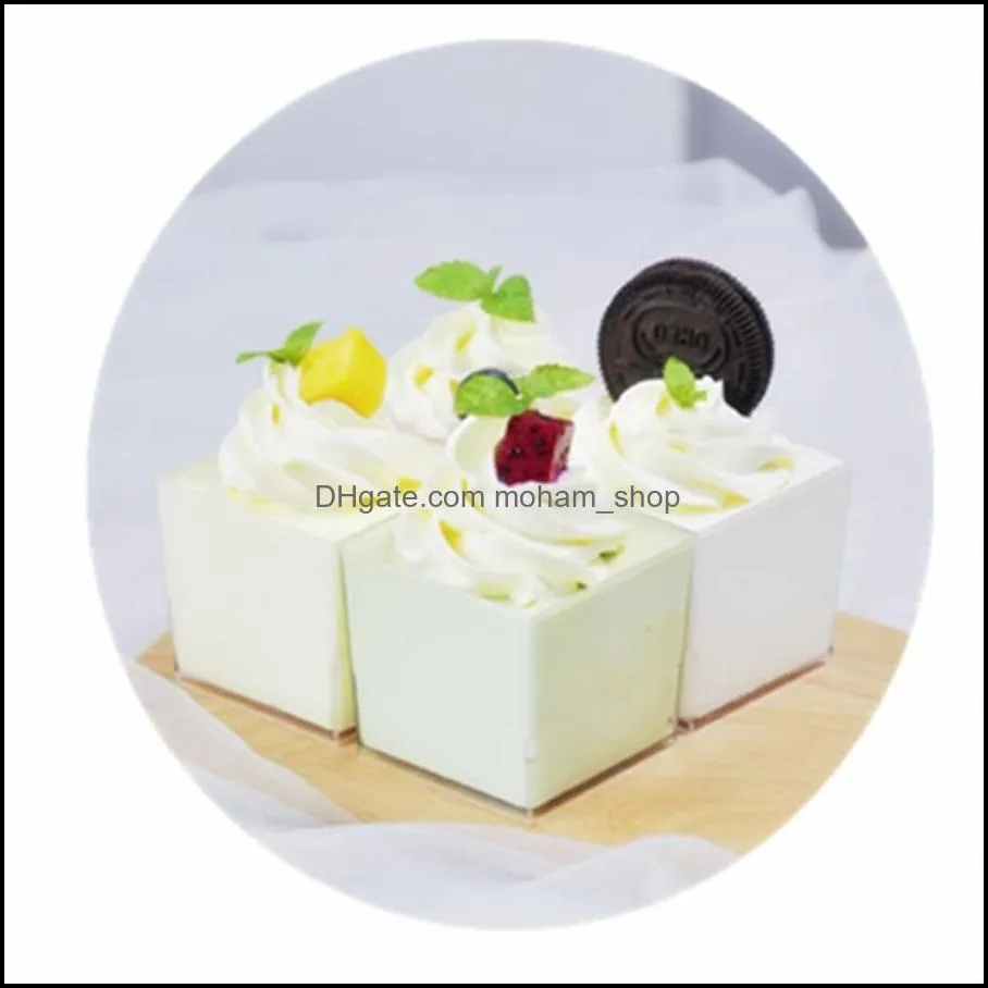 party decoration disposable pudding cup cube cup mousse nine palace square transparent mini