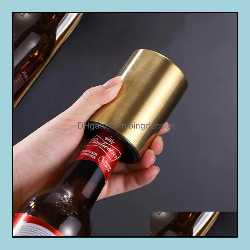 premium beer bottle opener stainless steel automatic wine bartender tool press  lid quick open cap for kitchen home bar restaurant