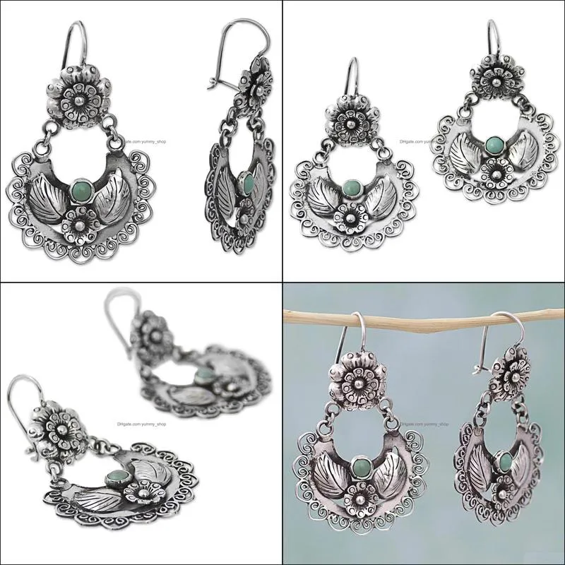 925 silver earring inlaid turquoise earrings engagement jewelry gift vintage wedding earrings