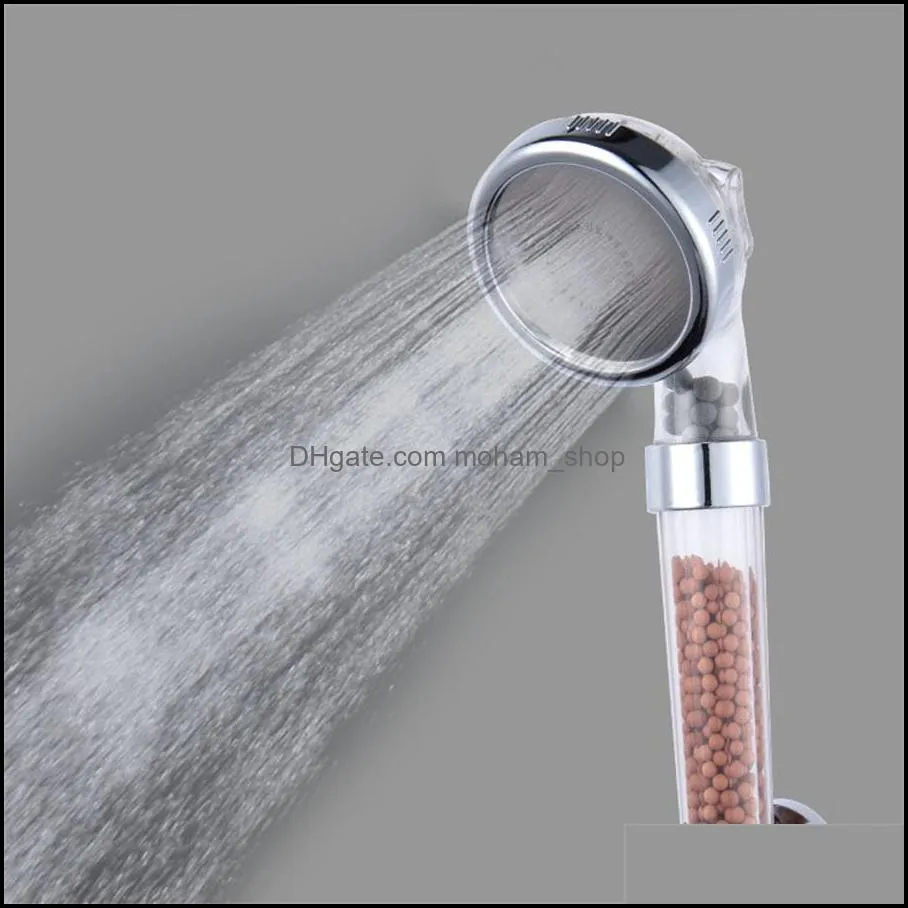 three gear adjustable shower head strong large water outlet filtered water quality pressurized bathing handheld