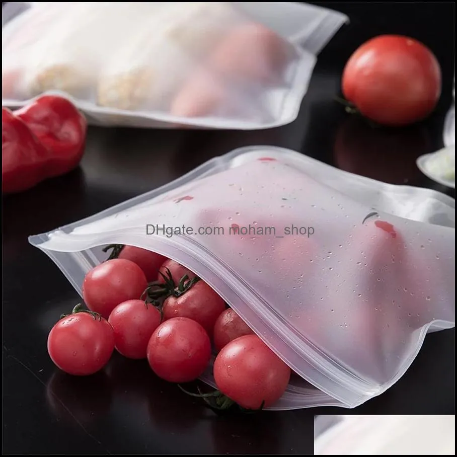 other household sundries silicone food storage bag reusable stand up zip shut leakproof containers  bag wrap ziplock