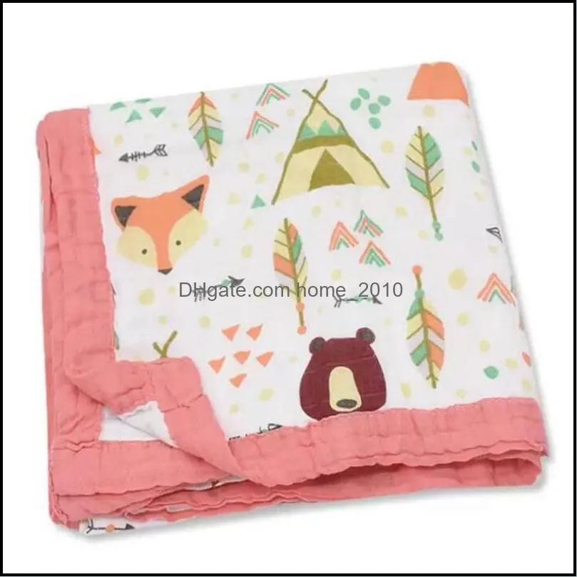 infant bath towels printed muslin fourlayer bamboo cotton gauze towel wrapped by ins baby blanket 27 designs rra13040