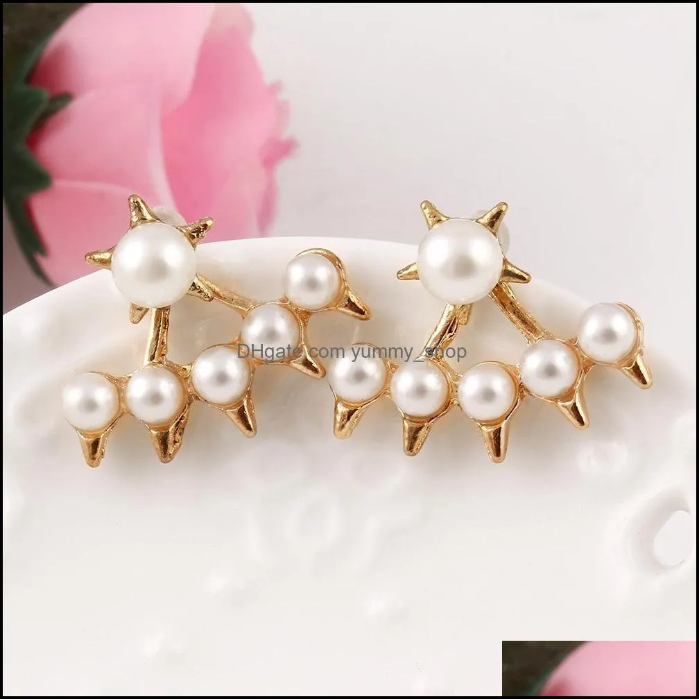 pearl earrings wholesale channel earrings pentagram pearl stud earrings