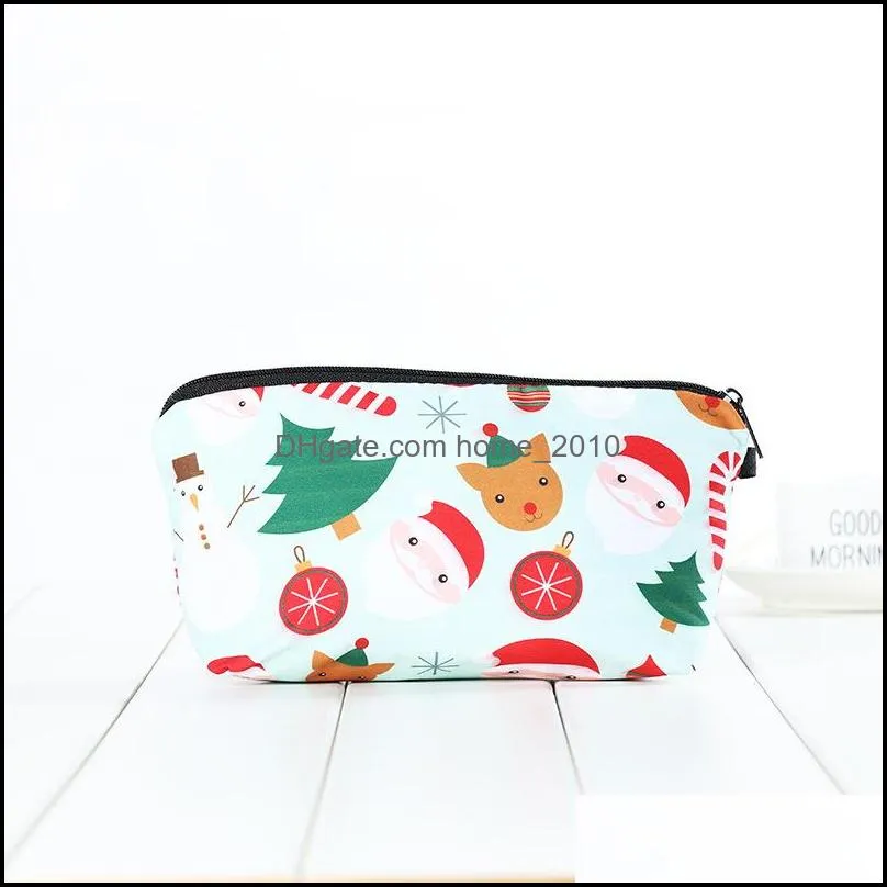 christmas pencil bags makeup bags kit beautiful professional make up tool with drawstring santa claus print bag xmas gift