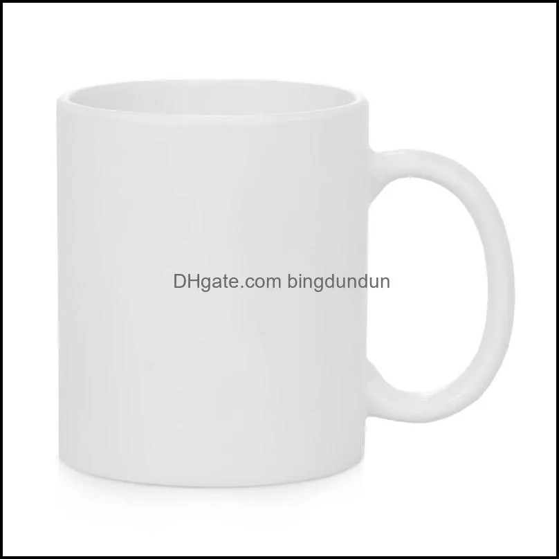 sublimation blanks mug personality thermal transfer ceramic mug 11oz white water cup party gifts drinkware 1168 v2