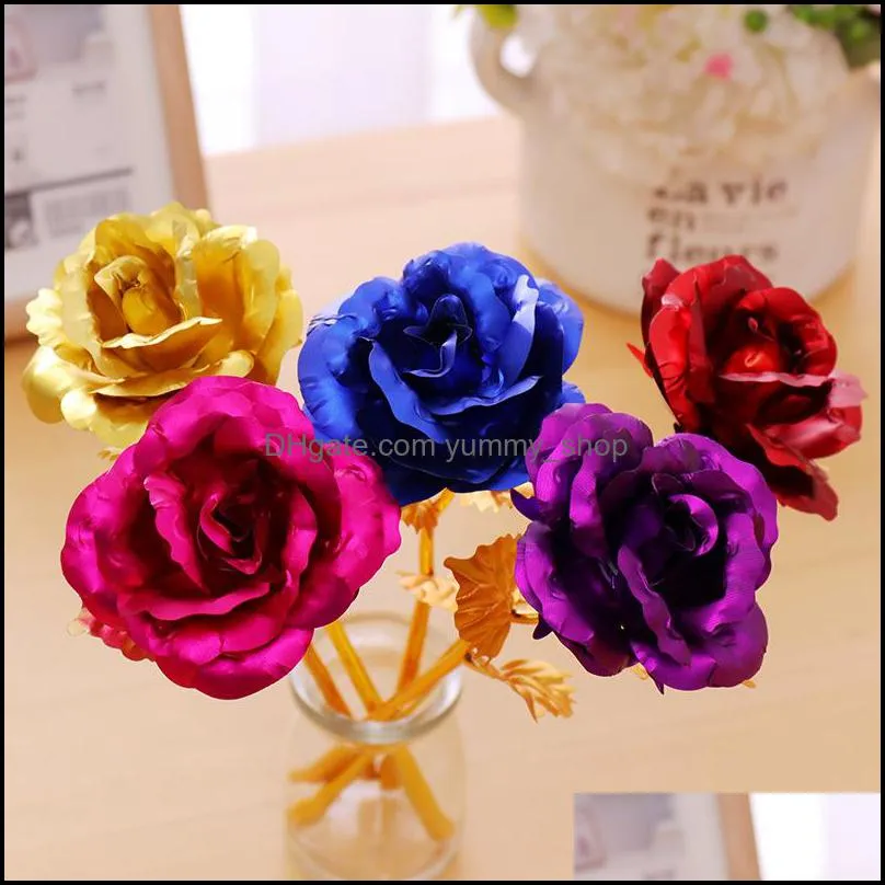 christmas day gift 24k gold foil plated rose creative gifts lasts forever rose for valentine es day girl gift 398 v2