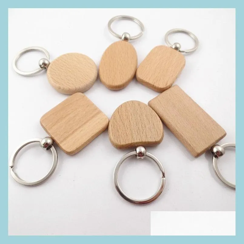 wooden keychain carving diy keychains festive round shape keychain pendant bank key ring creative buckle