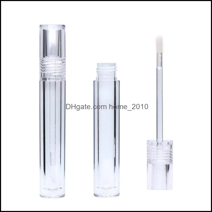 diy lip gloss tubes bottle empty 7.8ml lipgloss tube round transparent packing bottles with wand empty clear 3 colors