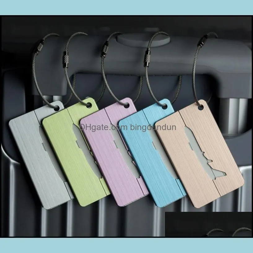 5 colors suitcase luggage label tags airplane handbag pendant id identify label holder for travel gifts sn3749