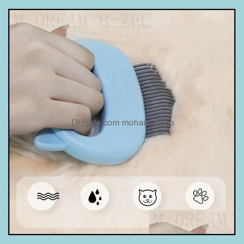 pet massage brush removal comb shell shaped handle pet grooming massage tool remove loose hairs for cats pet cleaning supplies