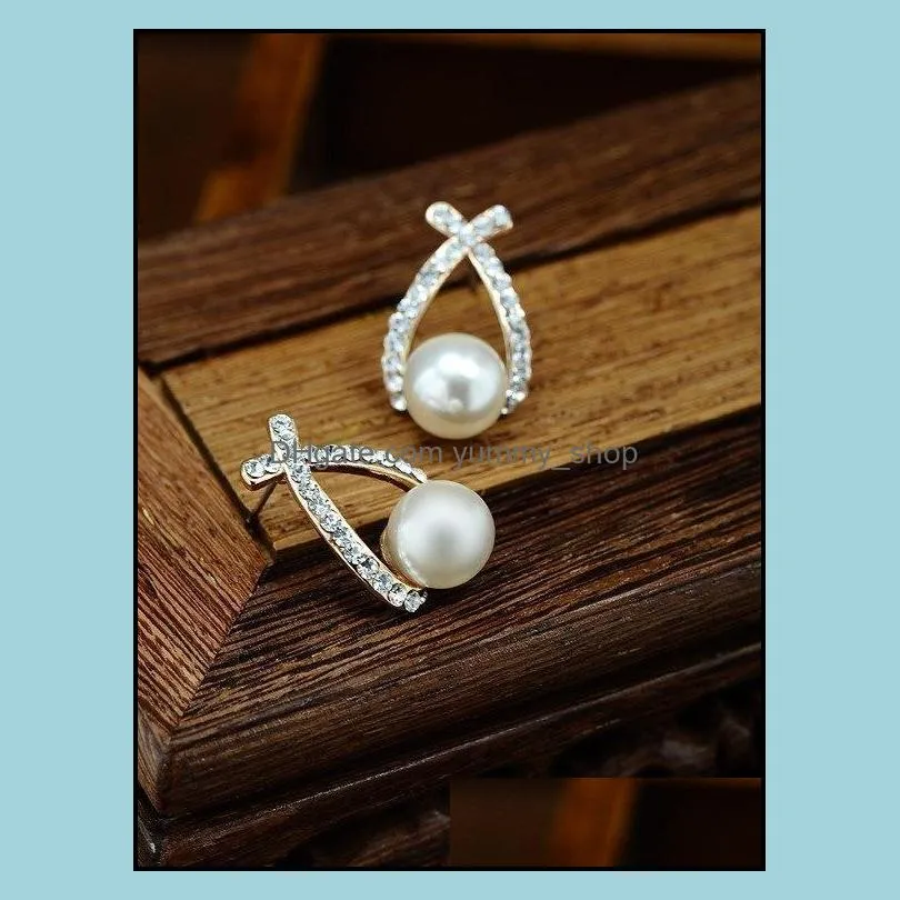 stud earring wholesale gold crystal stud earrings brincos perle pendientes bou pearl earrings