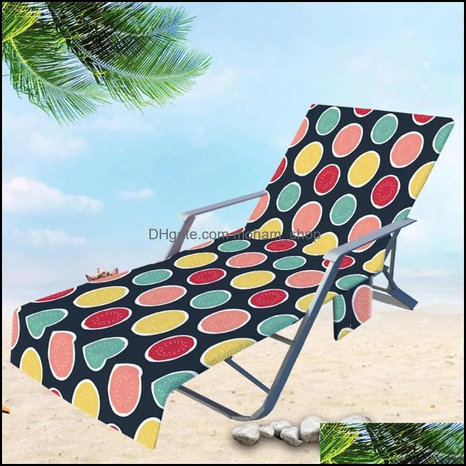 patio benches summer print beach chair cover towel outdoor portable fashion leisure blanket with pockets for garden pool cover