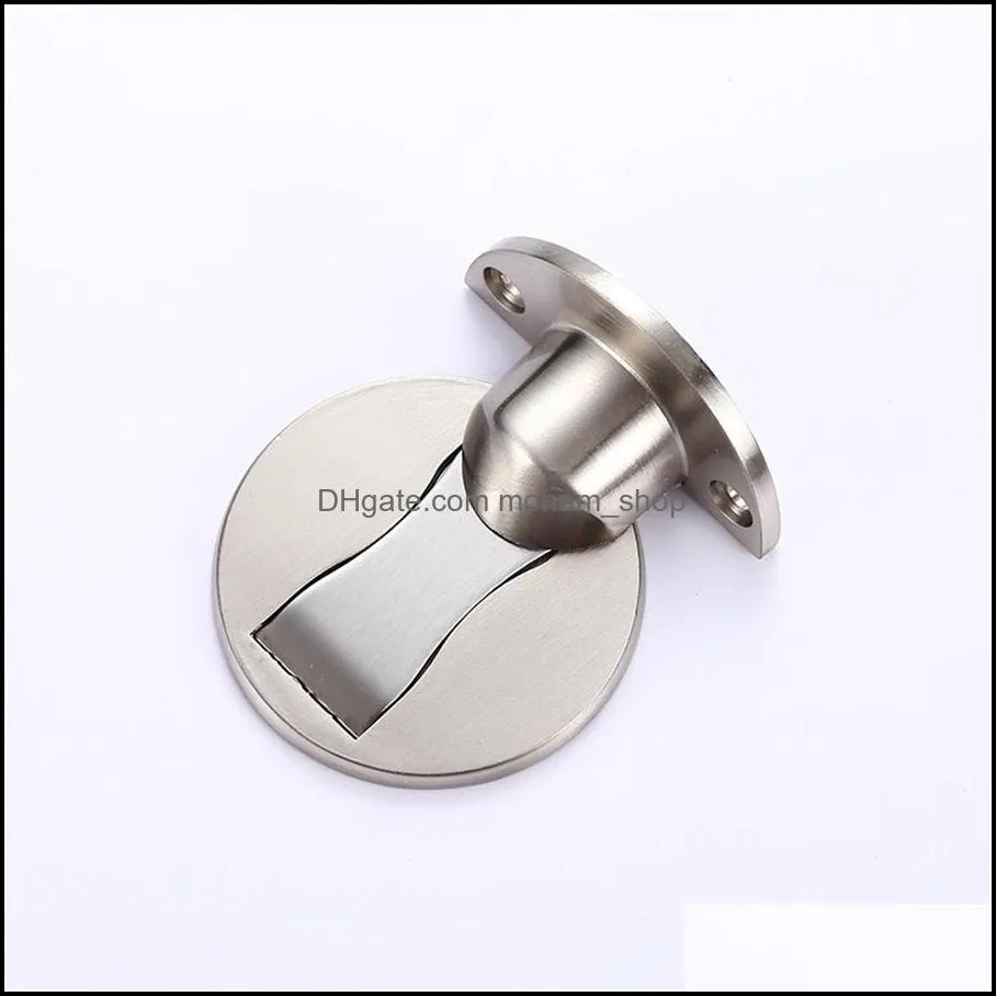 other household sundries stainless steel invisible magnetic door stopper punch windproof mechanical selflocking door stop