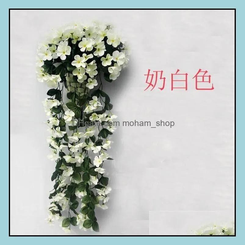 artificial violet rattan wedding arch decoration wreath fake plant leaf silk simulation wisteria