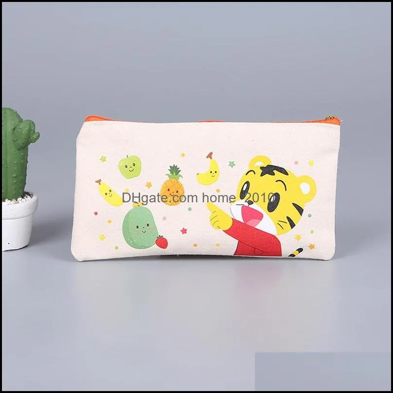 sublimation blank square storage bag heat transfer canvas zipper cosmetic bags diy painting student pencil case