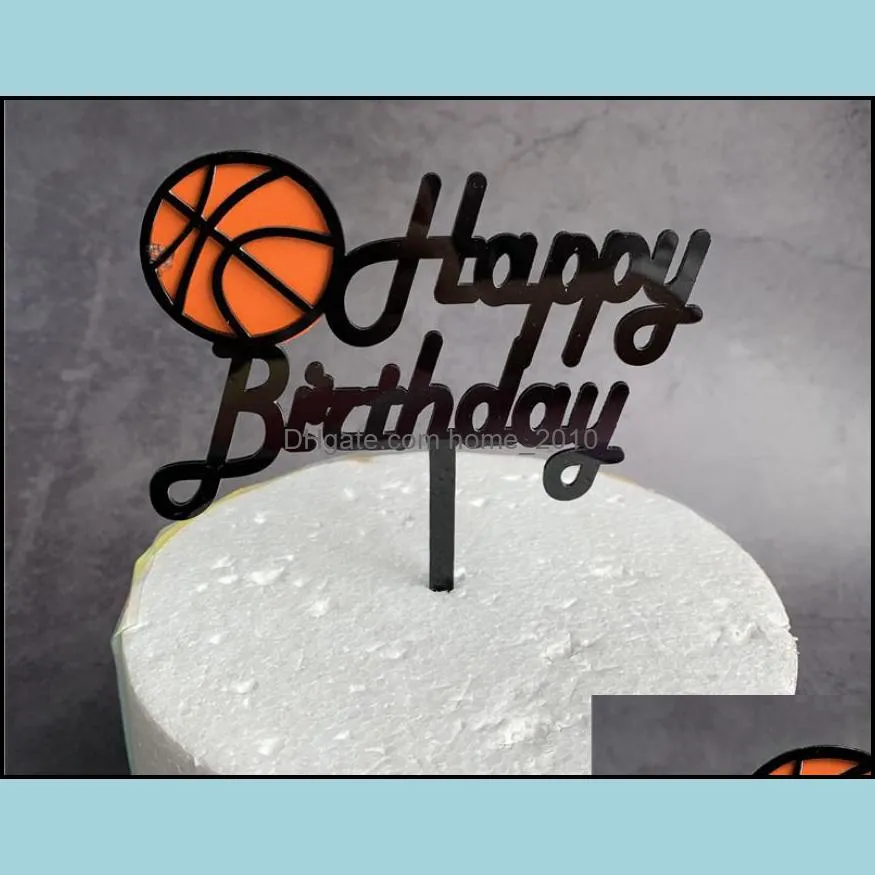 200pcs football basketball soccer acrylic cake topper for boys birthday sports party cake decorations sn3507