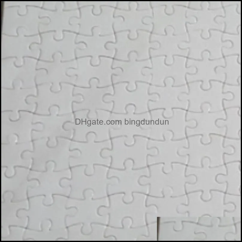 sublimation puzzle a4 size diy sublimation blanks puzzles white puzzle jigsaw 80pcs heat printing transfer handmade gift 1335 t2