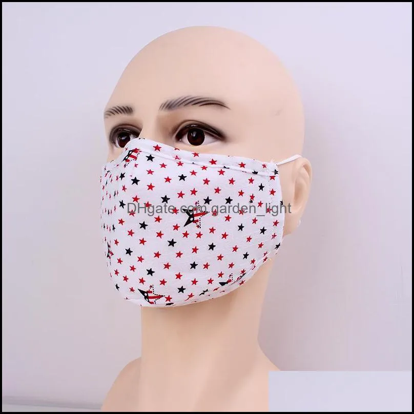 dustproof cloth face mask washable reusable mascarilla fashion anti smoke respirator adjustable daily protection stars 5lmc