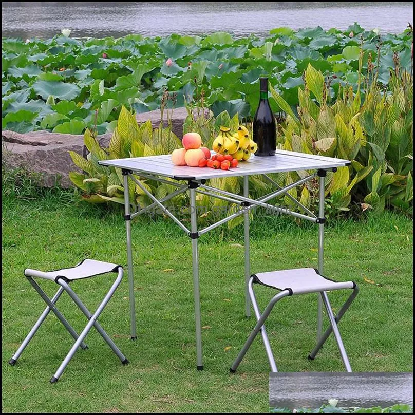 portable folding camping bench aluminum in/outdoor picnic party dining table 698 v2