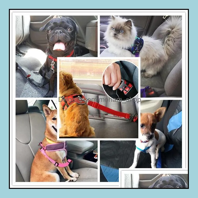 adjustable pet dog safety seat belt nylon puppy pet seat lead leash dog harness vehicle seatbelt pet supplies travel clip