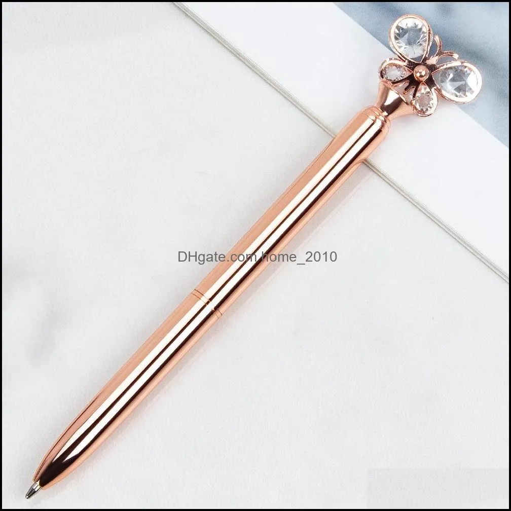 diamond butterfly ballpoint pen bullet type 1.0 fashion gel pens office stationery creative advertising 14.3x0.8cm
