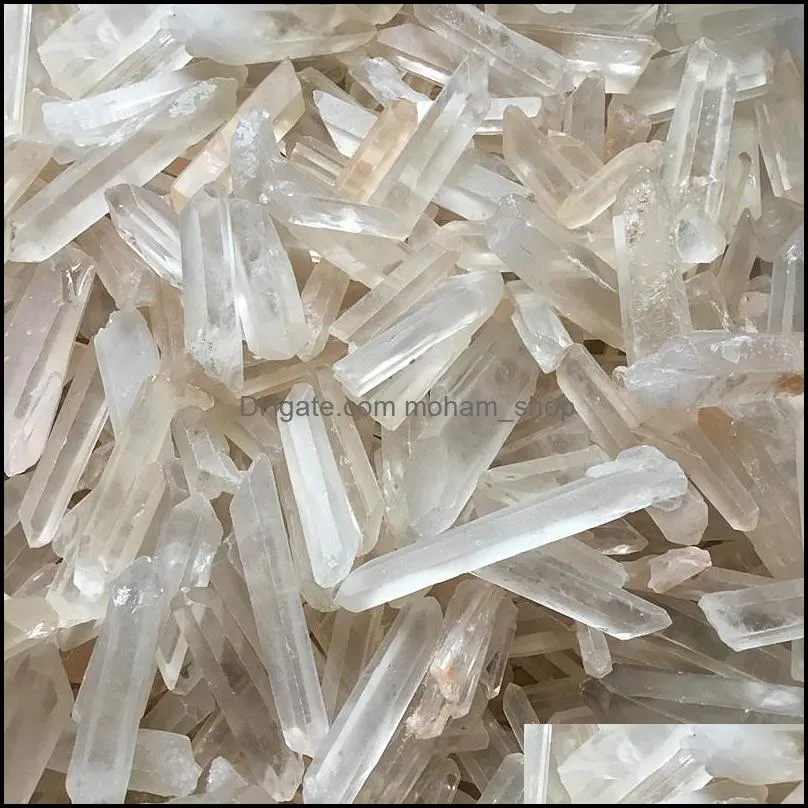 6pcs clear natural lemurian seed quartz crystal point specimen reiki healing rough gemstone crystal point meditation making jewelry 615