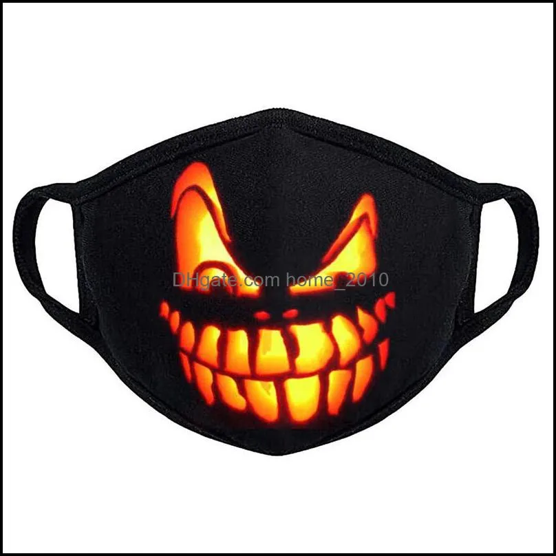 halloween masks 3d design mask printing pumpkin pattern over ear fabric characterize mask facs masks for adult