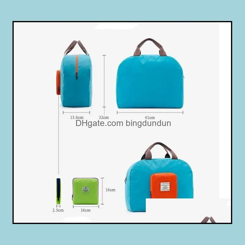 foldable storage bag organizer travel shopping shoulder casual handbag portable clothing bags waterproof promotion gift sn4618