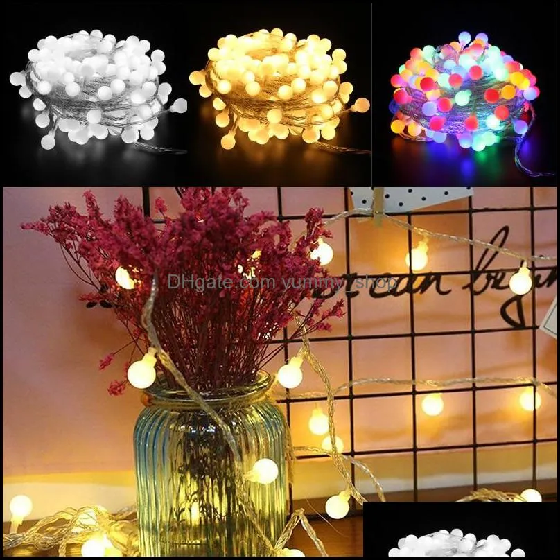 coloured string lights led bead battery lamp strings plastic copper wire decorate transparent lines lighting chains arrival 4 5rb2