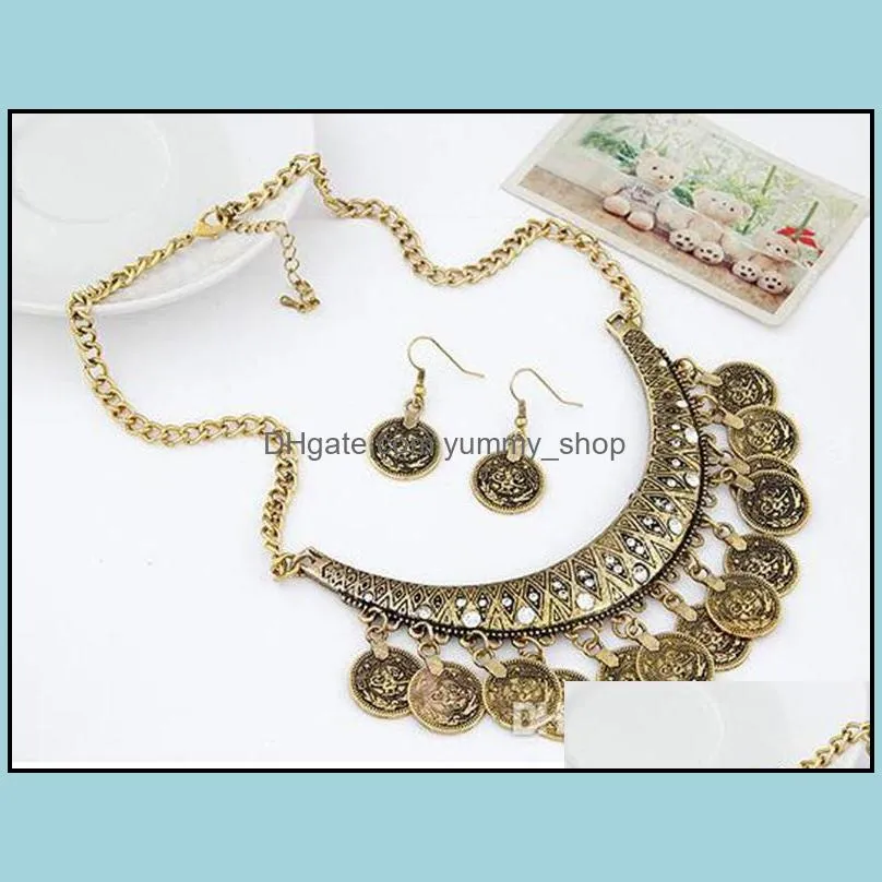 statement necklaces vintage boho gold collar choker necklaces and earrings bridesmaid jewelry sets