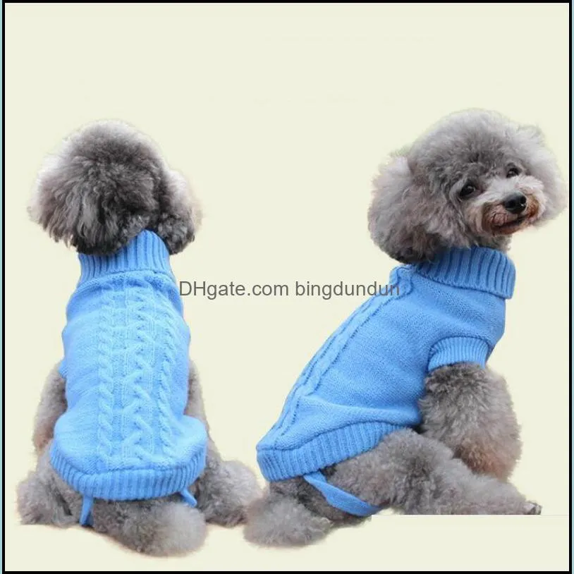 warm dog apparel winter knitted clothes for small medium puppy pet sweater supplies