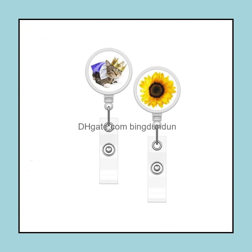 sublimation blank nurse badge party favor plastic diy office work card hanging buckle can be rotated 360 degrees sn4161