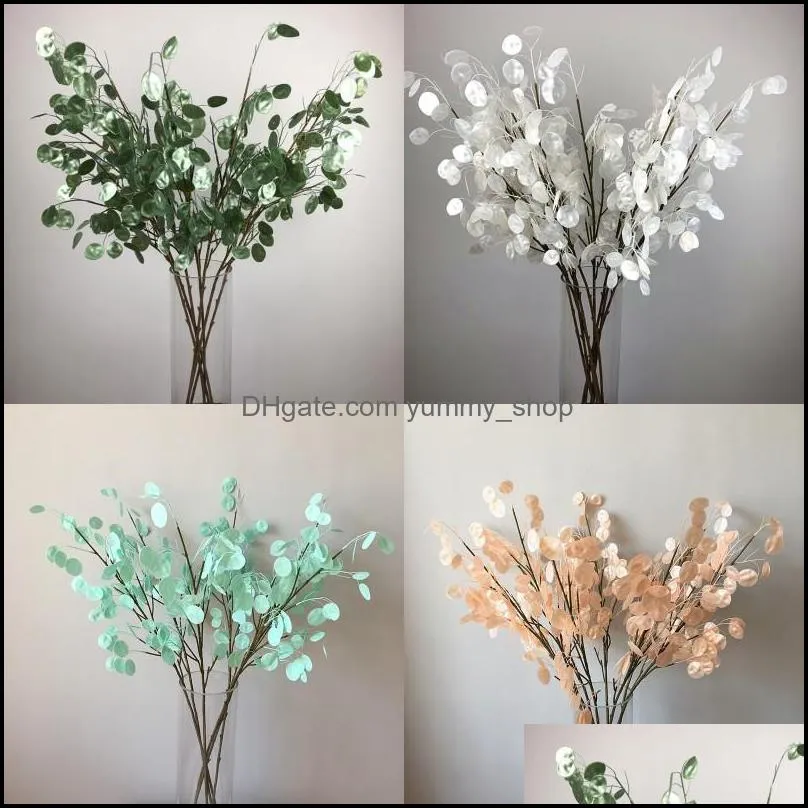 artificial plastic flower pearlescent color shell long branch simulated flowers home furnishing el background wall decoration 7 6yz