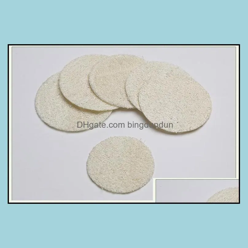 6x6cm roud natural face loofah pad luffa makeup remove sponge loofa exfoliating and dead skin bath shower tool sn1459