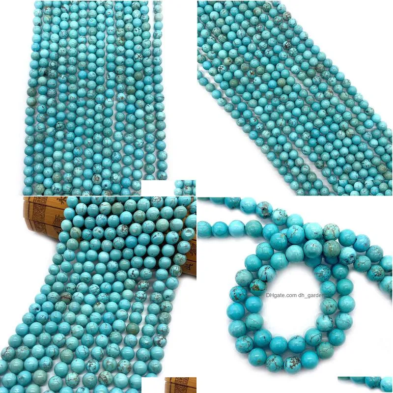 natural stones 6mm 8mm 10mm loose turquoise stone beads string diy bracelet accessories wholesale jewelry making