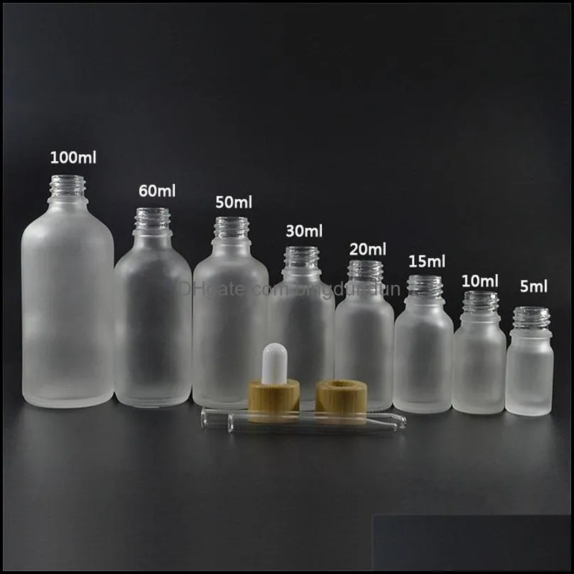 oil glass dropper bottle with bamboo lid bamboo serum bottle frosted green blue amber clear 10ml 15ml 20 30ml 50ml 21 g2