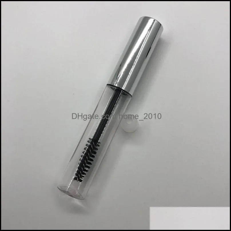 10ml empty mascara bottle container tube with eyelash wand brush round clear emptys mascaras packing bottles 6 colors